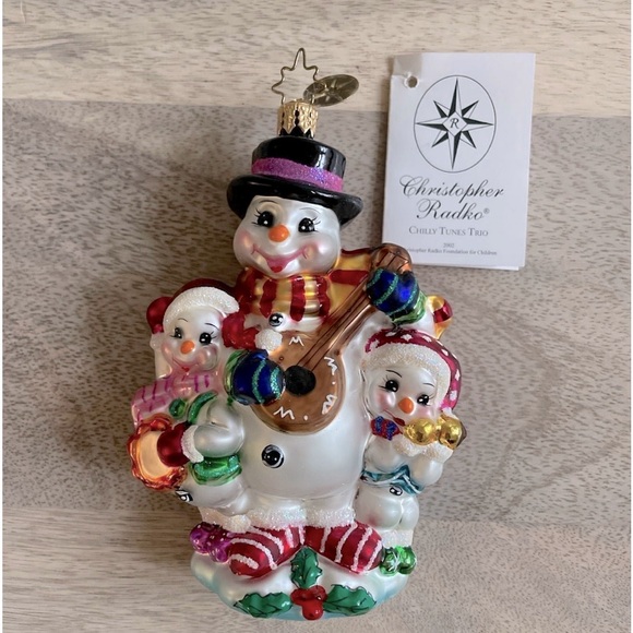 EUC Christopher Radko “Chilly Tunes Trio” Snowman Ornament (Retired Style) - Picture 4 of 7
